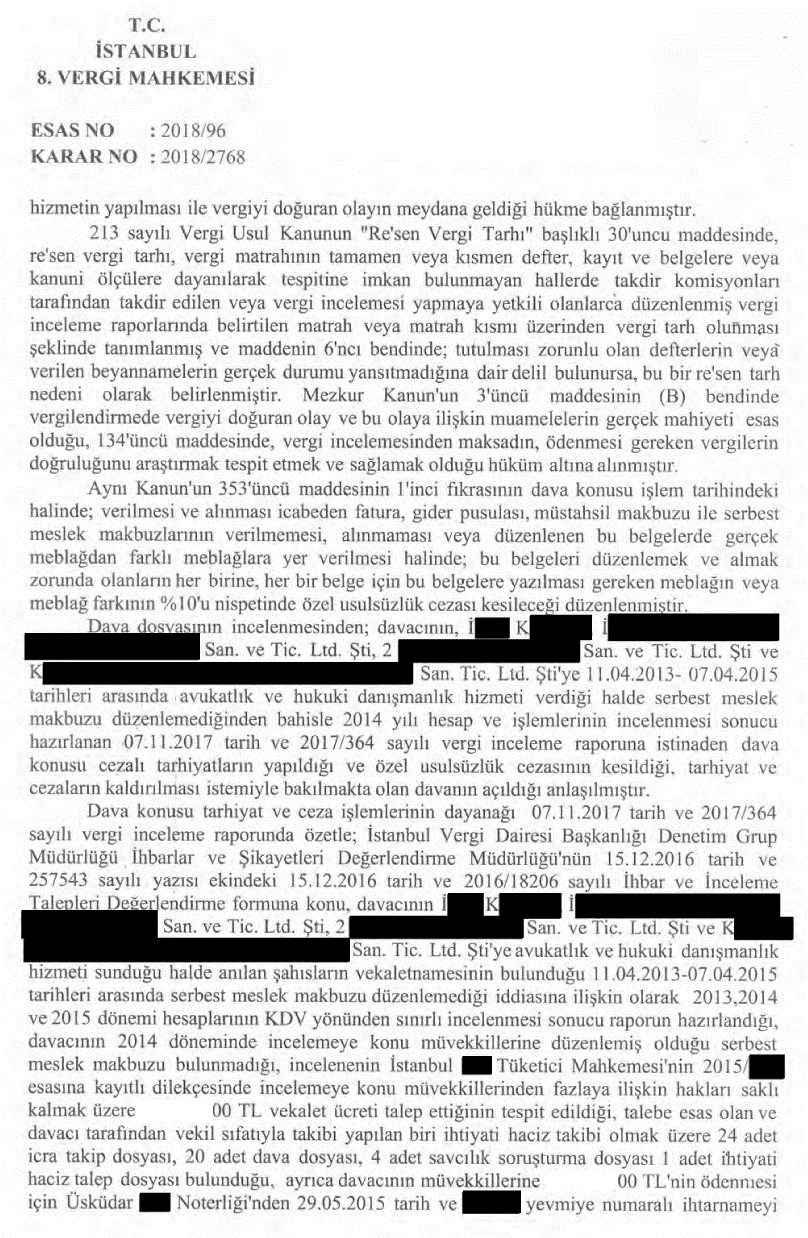 AVUKATLIK HZMETNDE TAKP EDLEN DAVA VEYA N KESN HÜKÜMLE SONUÇLANMASI LE BRLKTE VERGY DOURAN OLAYIN GERÇEKLEECE, CRA TAKPLERNN, ALACAIN TAM OLARAK TAHSL LE SONUÇLANMI OLACAI VE KDV’Y DOURACAK OLAYIN GERÇEKLEECE